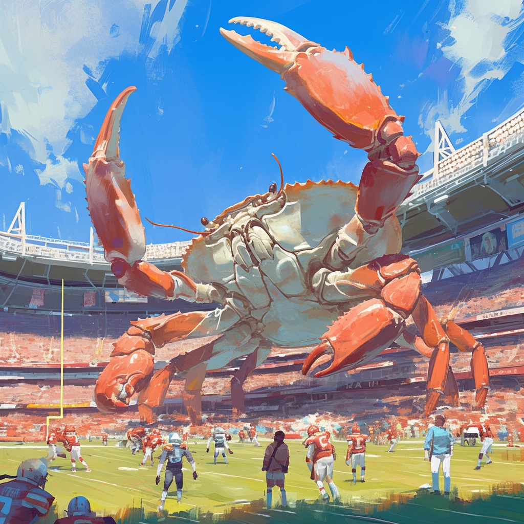 brettb's tweet photo. @adobefirefly @midjourney @midjourney released the new 'V6 of Niji-Journey' model to create anime images last night. I had to give it one more shot for the crab Super Bowl invite https://t.co/svqxxl2Jsd