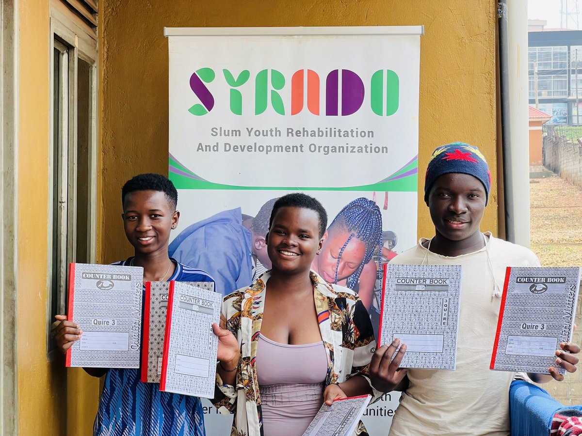 syradouganda's tweet photo. Our book making training with the teenagers in Kamwokya ended today with them getting books for school that they made themselves. #KeepGirlsInSchool #HandsonSkilling #HandsonSkilling #GirlsNotBrides https://t.co/0FlAAE12Zt