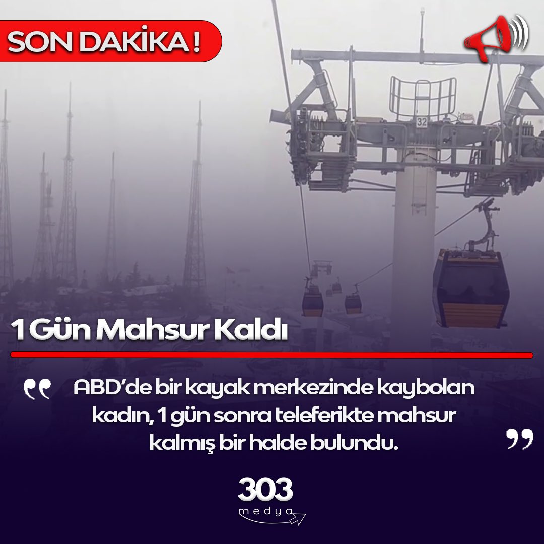 ABD'de bir kayak merkezinde kaybolan kadın, 1 gün sonra teleferikte mahsur kalmış bir halde bulundu. #abd #teleferik #kış #mahsurkadın #sondakika #kayakmerkezi #haber
