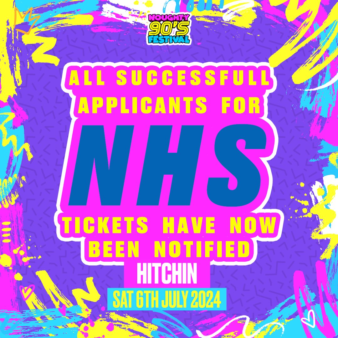 90’s crew Check your inboxes 📧 (Junk/Spam too - just incase!) All successful applicants have now been notified! Be sure to take a look even if you weren’t successful in the ballot, there might be something in there just to say thank you! 👀 🎪