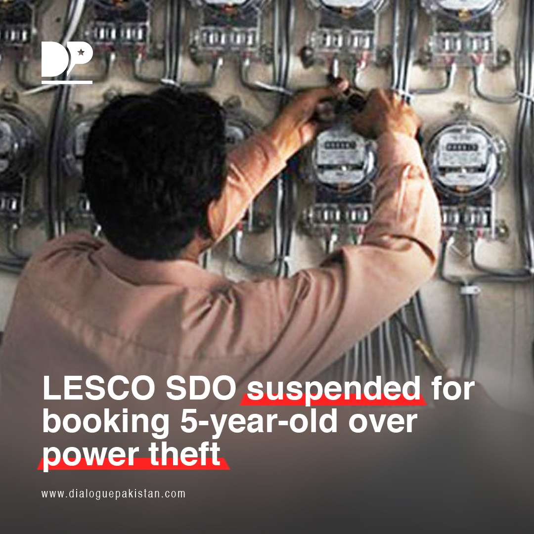 Lahore Electric Supply Company (LESCO) chief on Tuesday suspended SDO for booking a five-year-old over power theft in Lahore.

dialoguepakistan.com/en/must-read/l…

#DialoguePakistan #LESCO #SDO #Cheif #Suspended #Booking #FiveYearOld #PowerTheft #Lahore