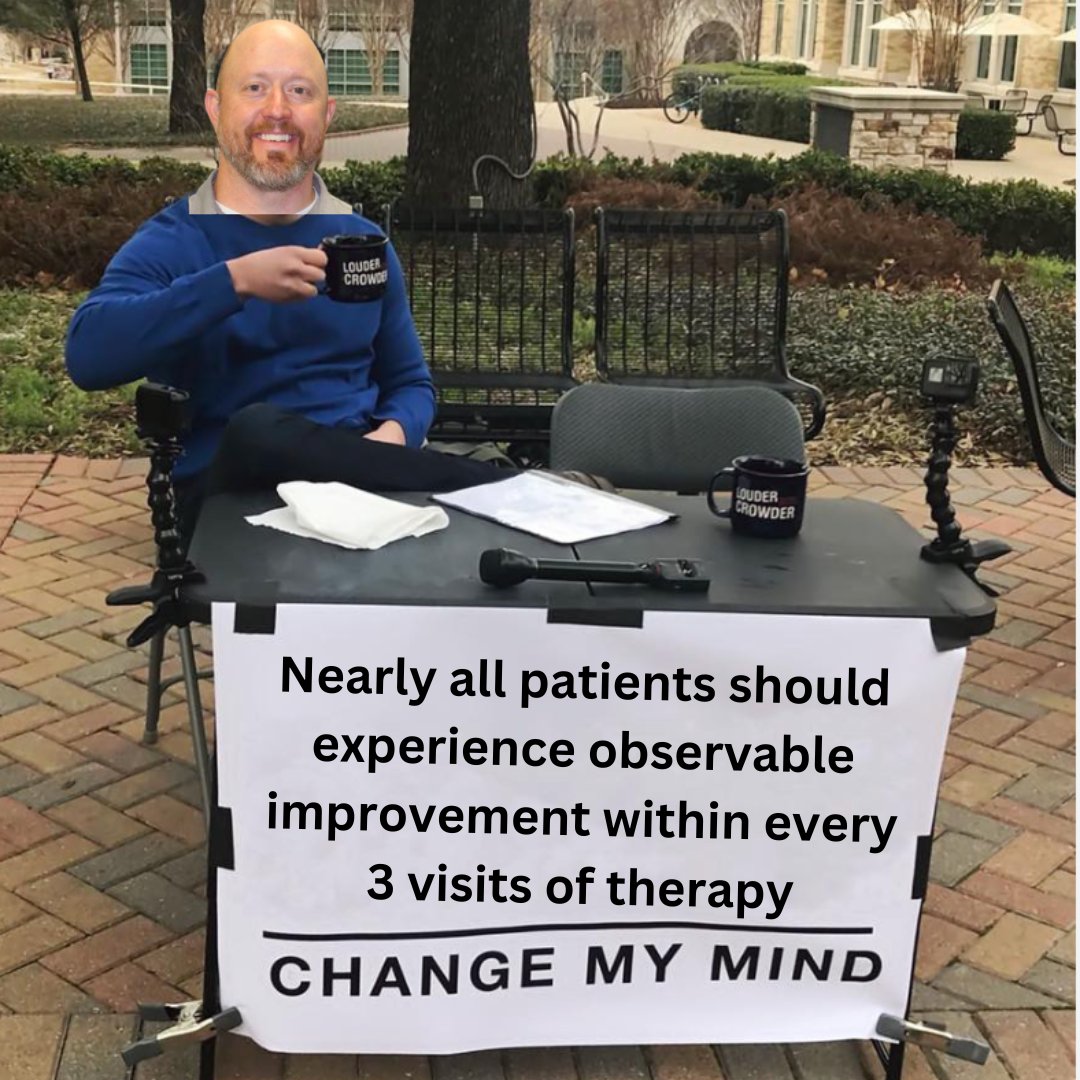 Patients often report they're no better after session after session of the same intervention - and when asked if they're better they say, "not really."
 Let's do better! #changemymind #jasonwardpt #mckenziemdt #physicaltherapy #improvement
