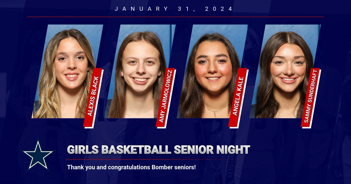 KHSBomberSports's tweet photo. Girls Basketball Senior Night between the JV (5:30pm start) and varsity games on January 31 vs. Willoughby South!

Tickets here:
https://t.co/PkRSLpz53t https://t.co/5ja4IJeacU