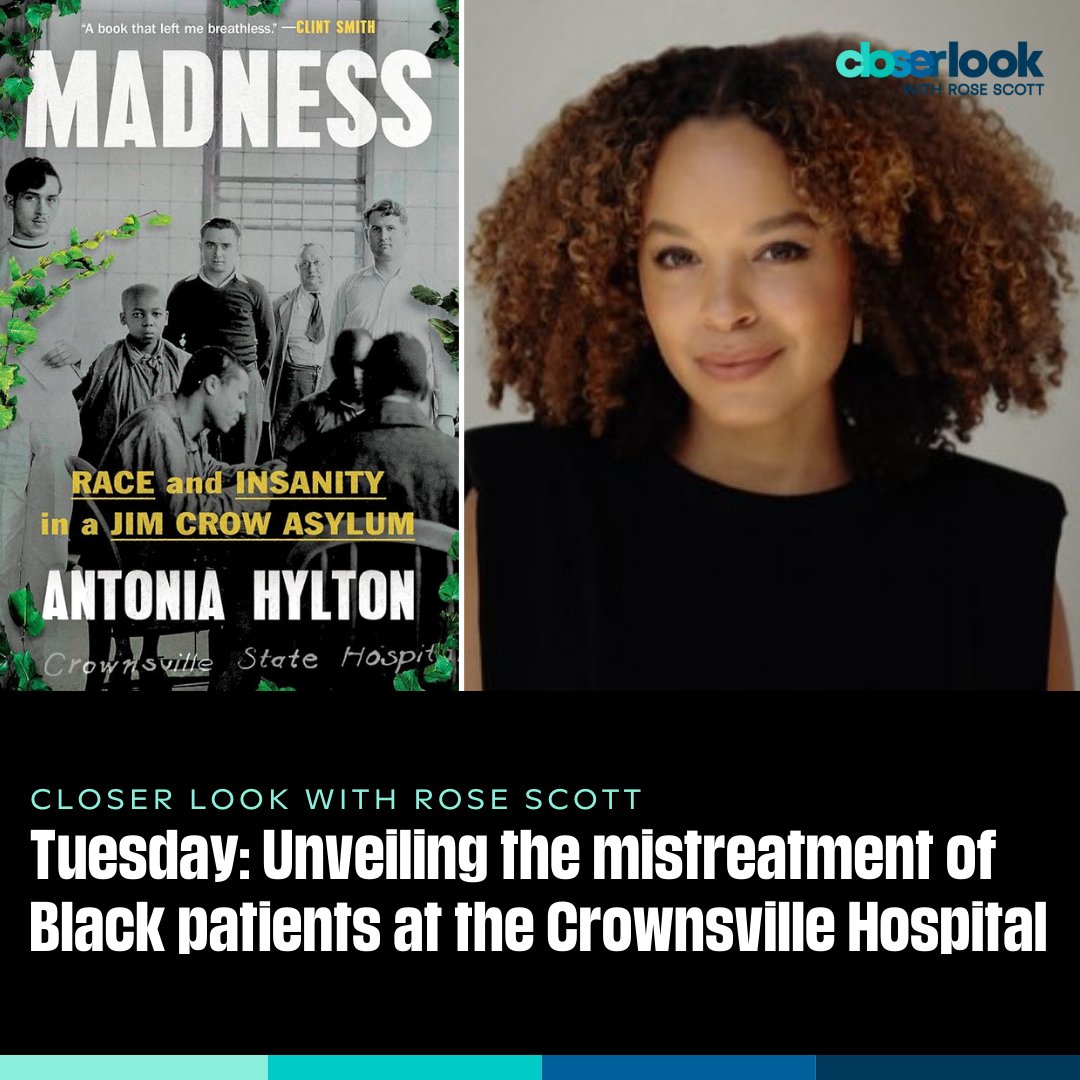 On today's #CloserLookWABE with @WABERoseScott: Journalist & Author Antonia Hylton @ahylton26 explores the abuses of a Jim Crow-era hospital and shares the first-hand stories of its patients at 1pm & 7pm on @WABENews & WABE.org #mentalhealth