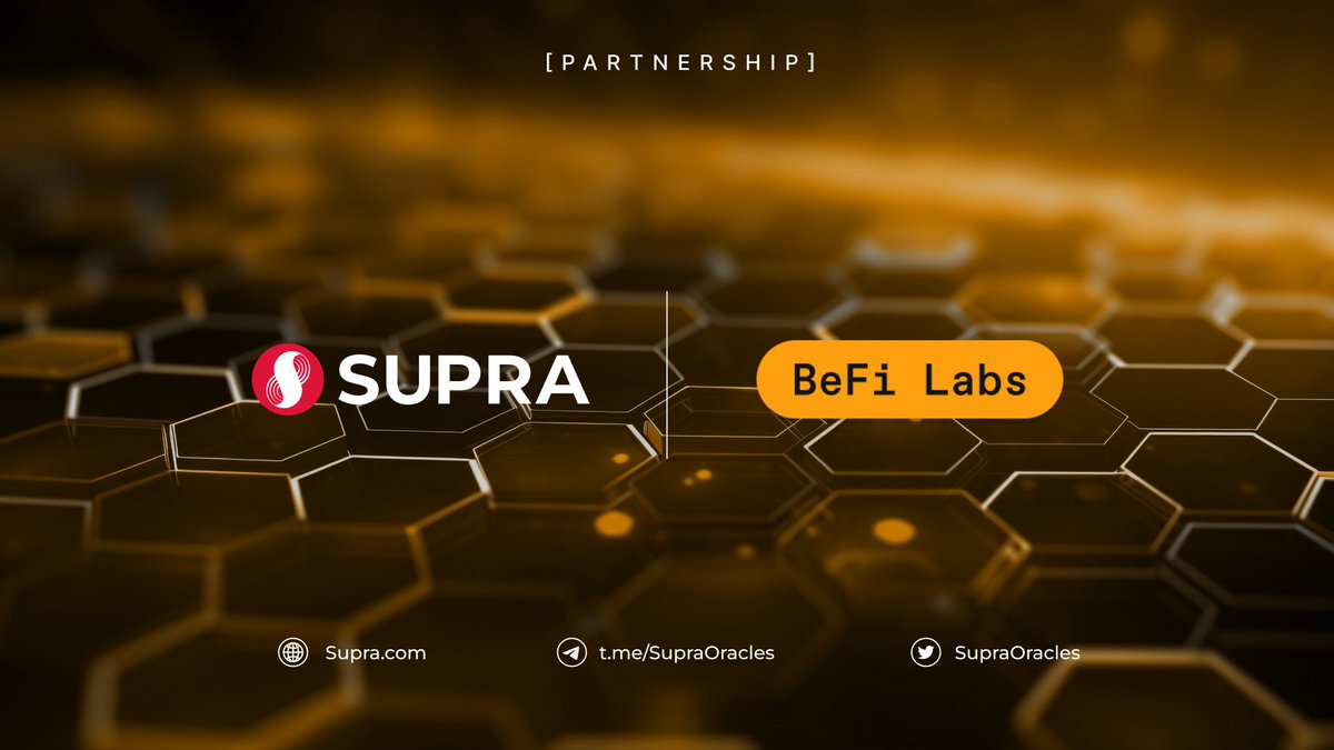 ⚡Supra is proud to announce a new partnership with <a href="/BefiLabs/">BeFi Labs</a>, a leader in the CeDefi sector.

BeFi Labs combines the best of TradFi and #DeFi and has focused on creating user-friendly solutions that simplify BRC-20 token and Bitcoin Ordinal trading📈

BeFi Labs will integrate