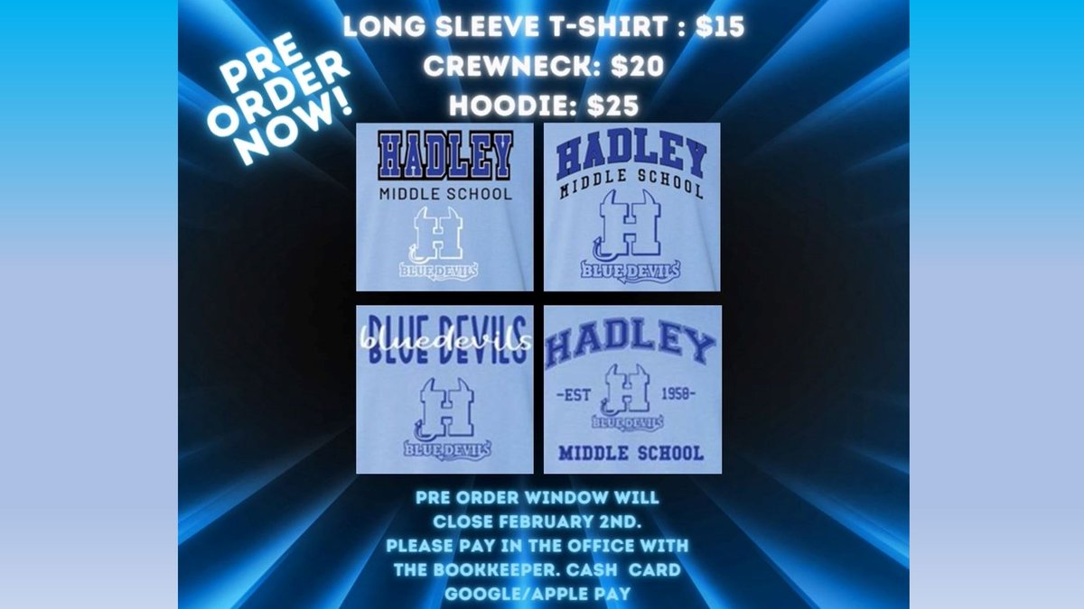 New Hadley T-Shirts available for preorder in the office!