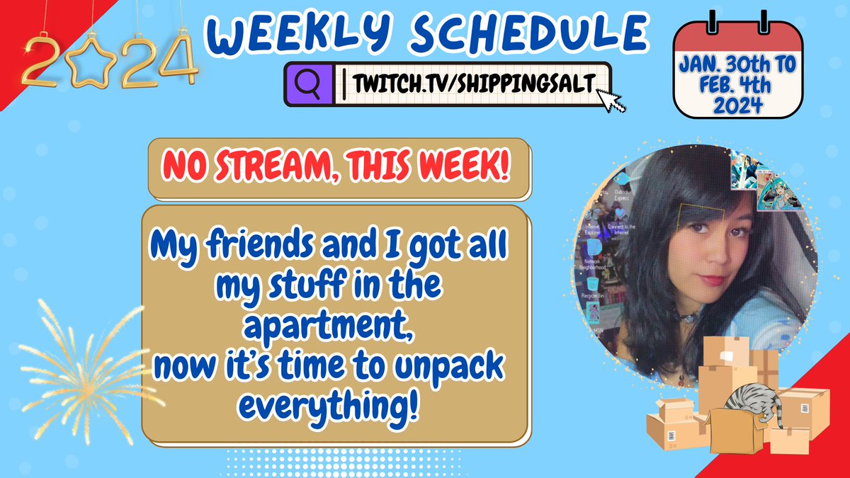 ShippingSalt's tweet image. This week's schedule!
still unpacking! I hope ur week is going well!! 💜