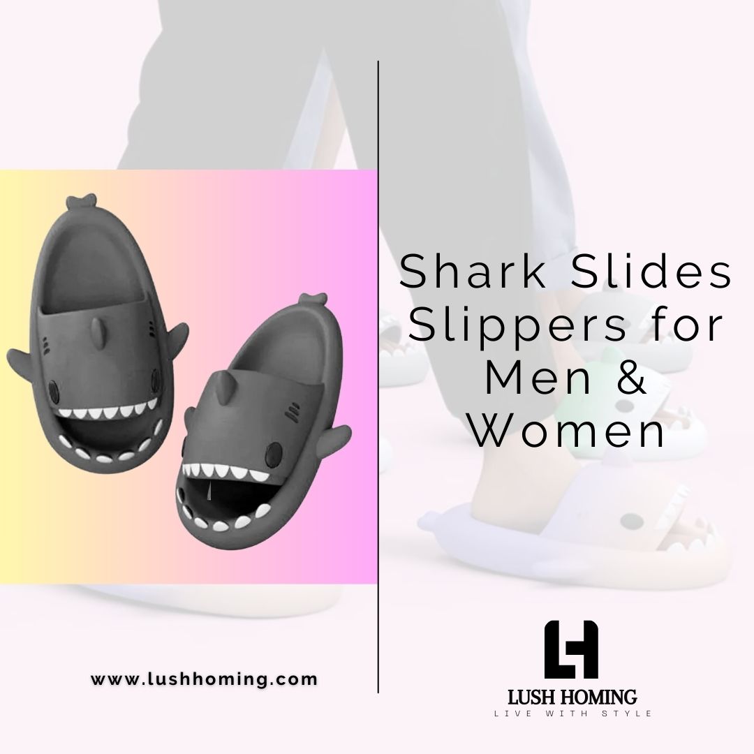 Dive into comfort with these shark slides slippers – where style meets relaxation for both men and women! lushhoming.com #lushhoming #SharkSlides #CozyFeet #WeekendVibes #SlipperStyle #ComfortFirst #FunFootwear #SharkWeekend #RelaxationMode