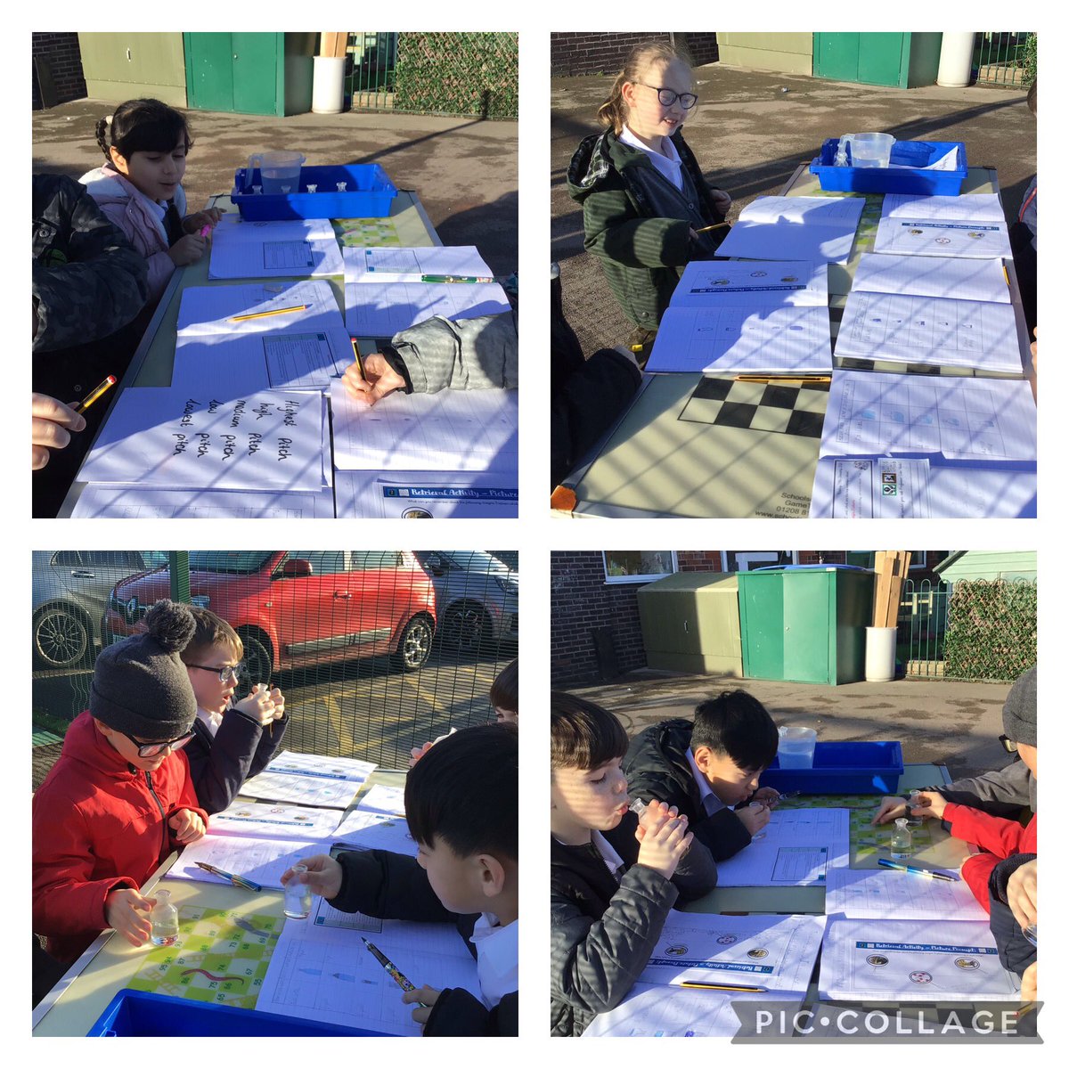 Year 4 completed their outdoor science lesson this afternoon with an investigation into low and high pitches in their sound unit! I think everyone enjoyed taking their learning outside! @parishschool1 #parishscientists @MissDoddY2