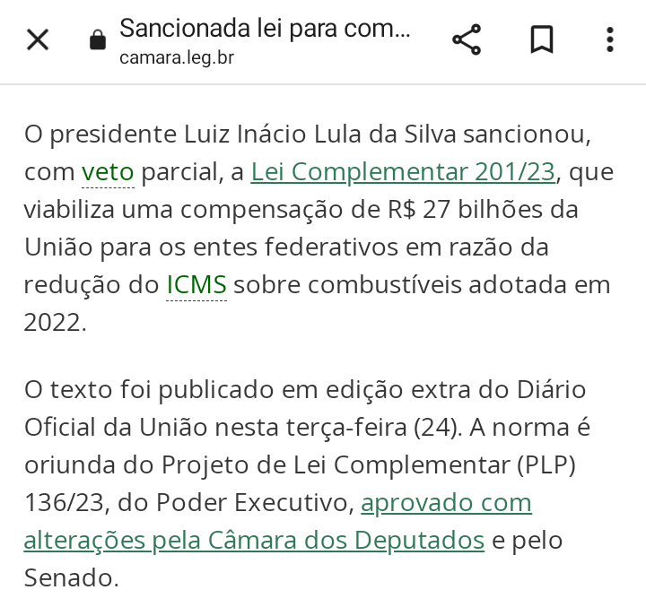 Compensação a estados e municípios, com perda de arrecadação do ICMS em 2022, após redução do imposto sobre a gasolina, custará 27 bilhões entre 2023 e 2026, sendo 20 bilhões apenas em 2023.