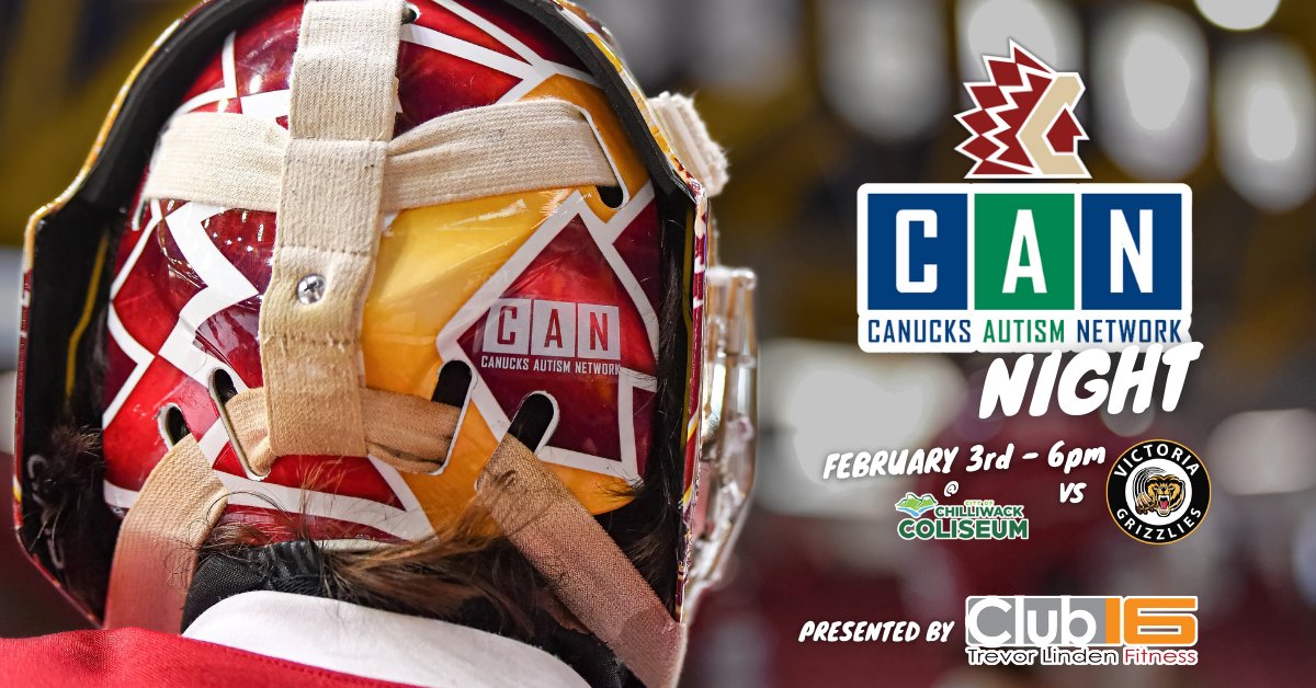 This Saturday it's Canucks Autism Network Night at the Chilliwack Coliseum💙💚

🔉 Reduced buzzer &amp; music volume
🔇 Quiet space available to take a break
🎧 Headphones, fidget toys &amp; helpful visuals
ℹ️ Autism-trained staff on site

Grab your tickets -> show.ps/l/7e4f687a/