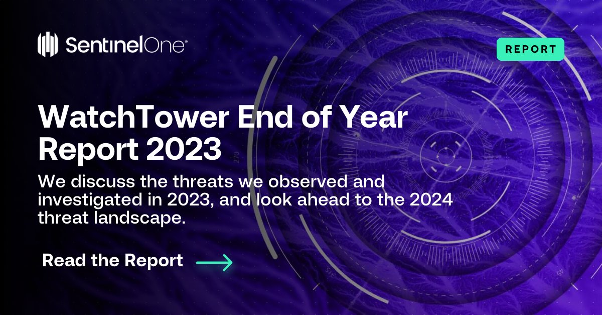 ⚔️ Here are the top threats our WatchTower team observed and investigated in 2023—and a look ahead to the 2024 threat landscape. From the top bad actors, to the top vulnerabilities exploited, to the top threats by OS, and more. 

Read the report: sentinelone.com/resources/watc…