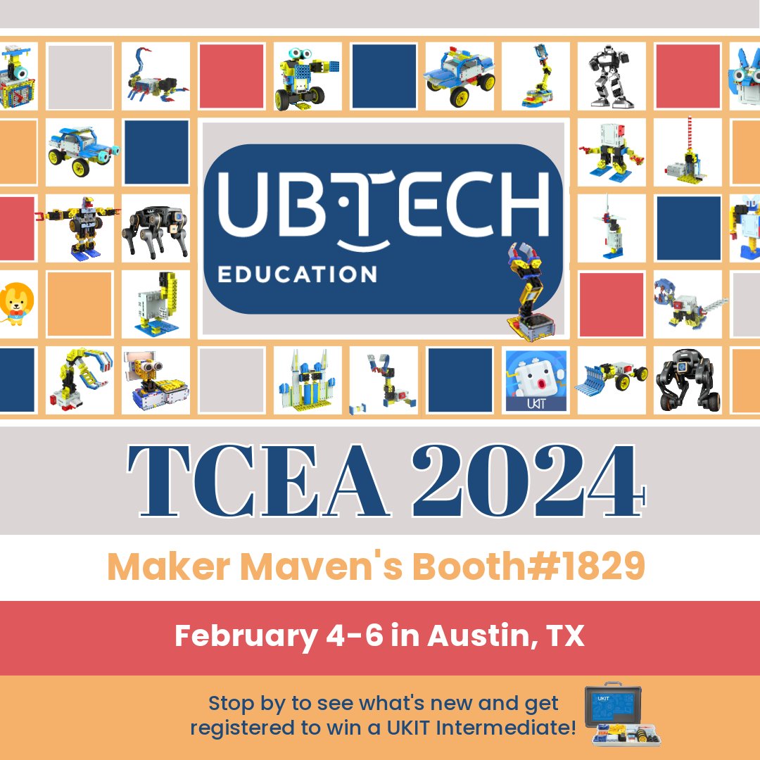 kjdavis1203's tweet photo. @StaciGoodson1 and @TonyAllenEDU will be at @TCEA  next week with our friends from @maker_maven ! Which @ubtechedu robot and/or product are you most excited to see?
#TCEA2024 https://t.co/CKxwtG009N