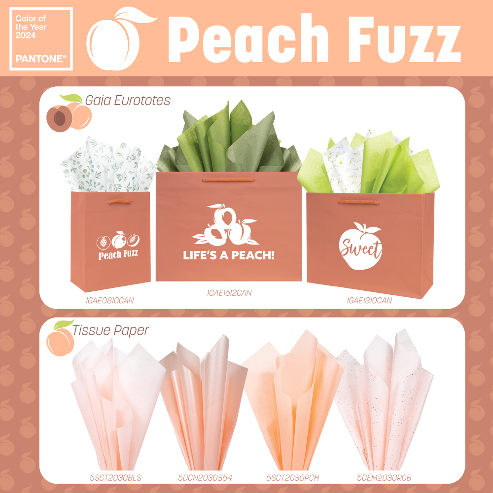 PWSsocial's tweet photo. 2024 Pantone Color of the Year trending with PWS is a real Peach! 🍑
Embrace the peachy keen hues of 2024 with our Bags and Tissue Paper selections. https://t.co/N3QPUNztZA
