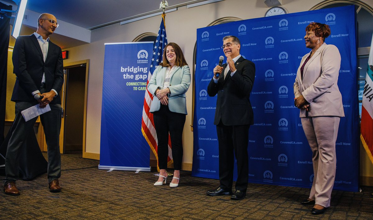 Covered California News (@coveredcanews) on Twitter photo Jessica Altman of <a href="/CoveredCA/">Covered California</a> was joined by <a href="/SecBecerra/">Secretary Xavier Becerra</a> of <a href="/HHSGov/">HHS.gov</a>, Sec. Mark Ghaly of <a href="/Cal_HHS/">CA Health & Human Services</a>, @kfrhoads of <a href="/UCSFCancer/">UCSF Helen Diller Family Comprehensive Cancer Ctr</a> and Njeri Tyner of <a href="/ACHealthCenters/">AlamedaHealthConsor</a> to celebrate the historic gains during this #OpenEnollment. Californians can still sign up at CoveredCA.com. Jessica Altman of <a href="/CoveredCA/">Covered California</a> was joined by <a href="/SecBecerra/">Secretary Xavier Becerra</a> of <a href="/HHSGov/">HHS.gov</a>, Sec. Mark Ghaly of <a href="/Cal_HHS/">CA Health & Human Services</a>, @kfrhoads of <a href="/UCSFCancer/">UCSF Helen Diller Family Comprehensive Cancer Ctr</a> and Njeri Tyner of <a href="/ACHealthCenters/">AlamedaHealthConsor</a> to celebrate the historic gains during this #OpenEnollment. Californians can still sign up at CoveredCA.com.