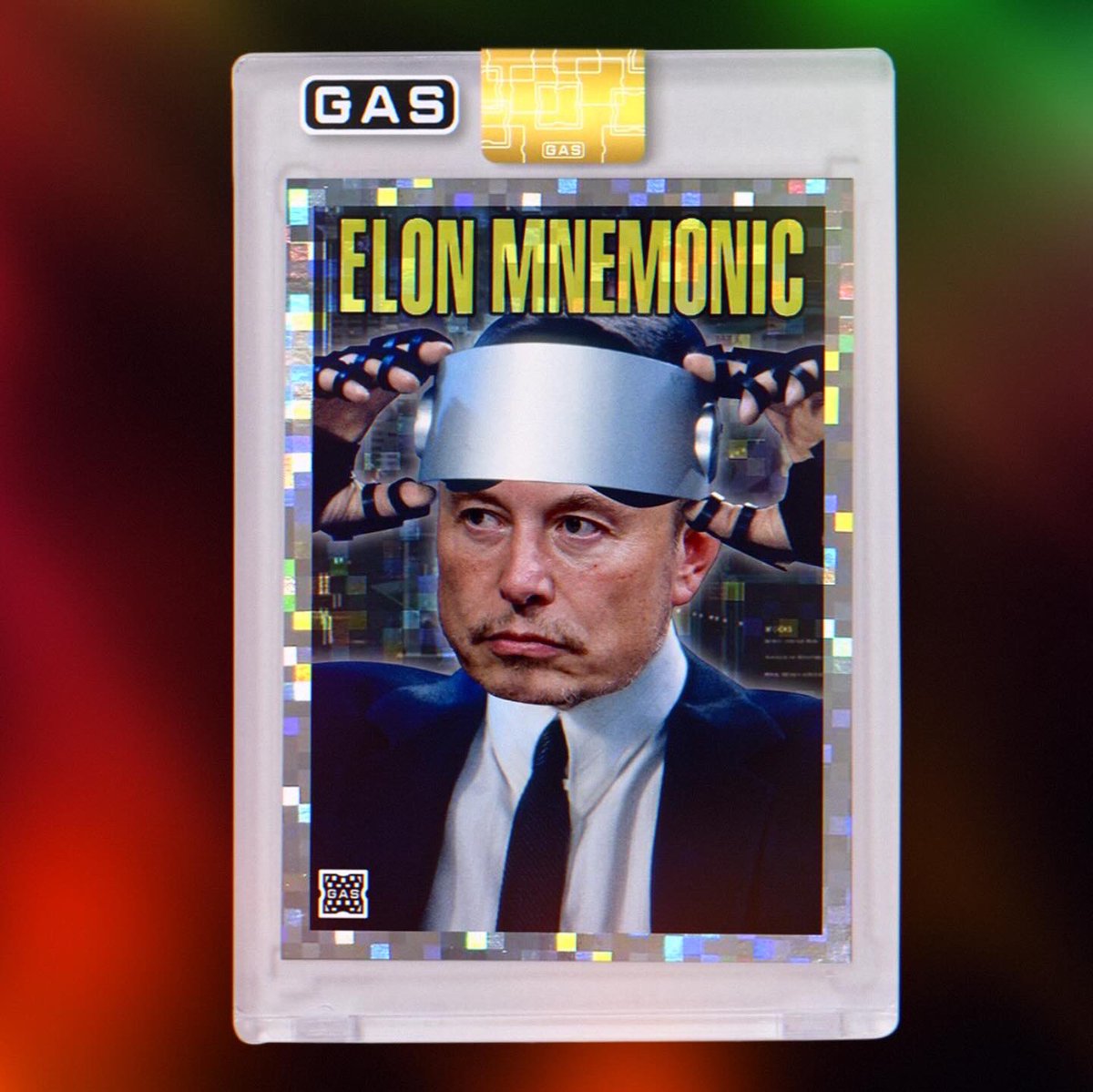 Shock Drop! Limited Edition GAS Elon Mnemonic Pixel Foil Prism Cards Available for Preorder on GASTradingCards.com & @NTWRKLIVE Ltd to 100 Sequentially Numbered Pixel Foil Prism Trading Cards! #elonmusk #neuralink #johnnymnemonic #tradingcards #gastradingcards #shockdrop