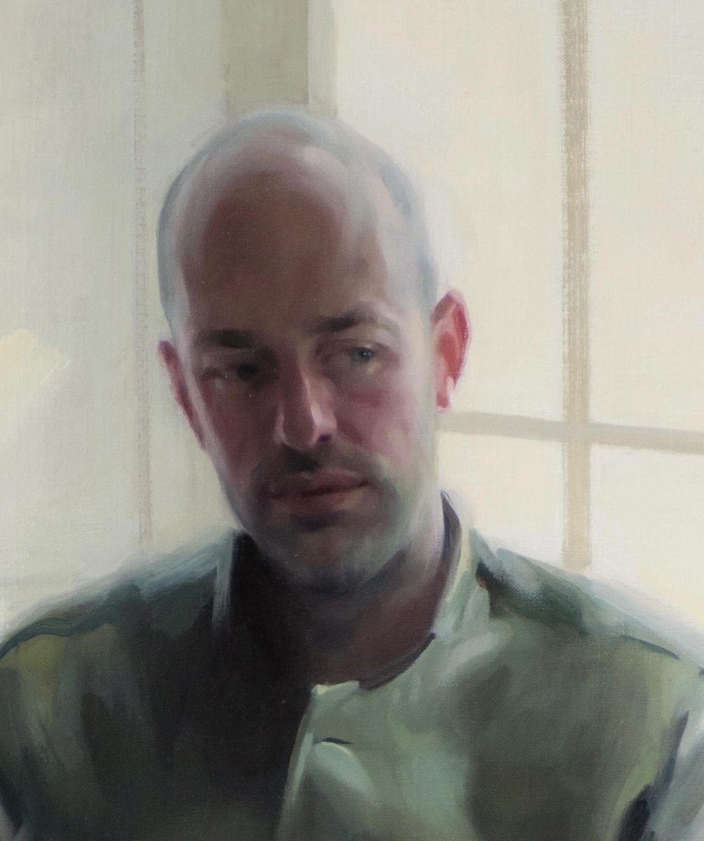 francesbellptg's tweet photo. Sometimes you have to wheel back to a piece and adjust some things, so it has been here. My dear friend and his divine fiancé sat for me in the summer (and whippet Mucha too), and I’ve been tickling it since then. #portraitpainting #portraitpaintingartist #doubleportrait https://t.co/3eVq58emN0
