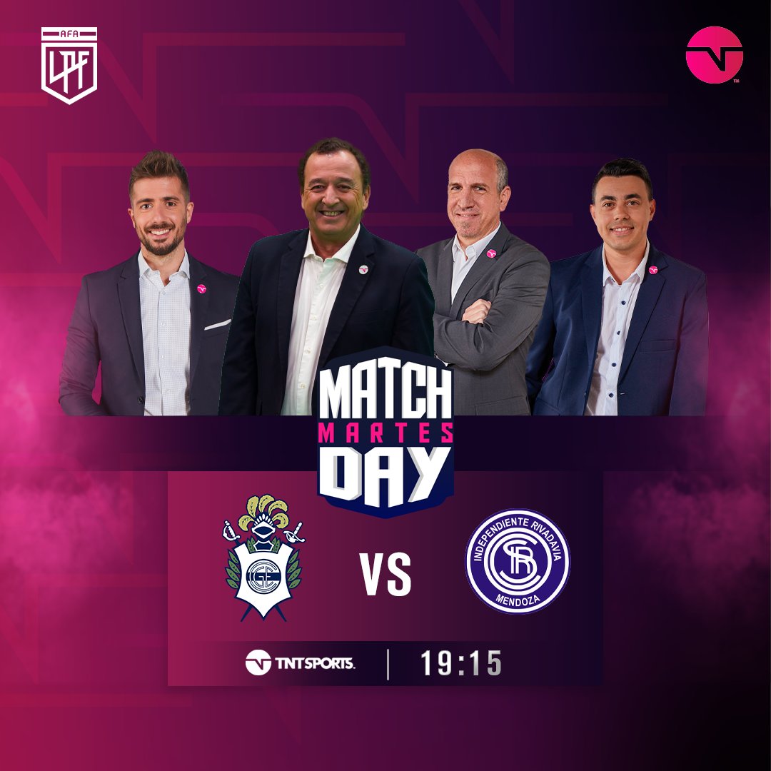 TNT Sports Argentina (@tntsportsar) on Twitter photo CONTINÚA LA ACCIÓN ⚽
Desde las 19:15, no te pierdas el partido entre Gimnasia e Independiente Rivadavia por la pantalla de TNT Sports 🤝
🎙 <a href="/rulotaquini/">RAUL TAQUINI</a>, <a href="/romaniucht/">Román Iucht</a>, <a href="/nico_latini/">Nico Latini</a>, <a href="/caminocristiann/">Cristian Camiño</a>
#LPFxTNTSports CONTINÚA LA ACCIÓN ⚽
Desde las 19:15, no te pierdas el partido entre Gimnasia e Independiente Rivadavia por la pantalla de TNT Sports 🤝
🎙 <a href="/rulotaquini/">RAUL TAQUINI</a>, <a href="/romaniucht/">Román Iucht</a>, <a href="/nico_latini/">Nico Latini</a>, <a href="/caminocristiann/">Cristian Camiño</a>
#LPFxTNTSports