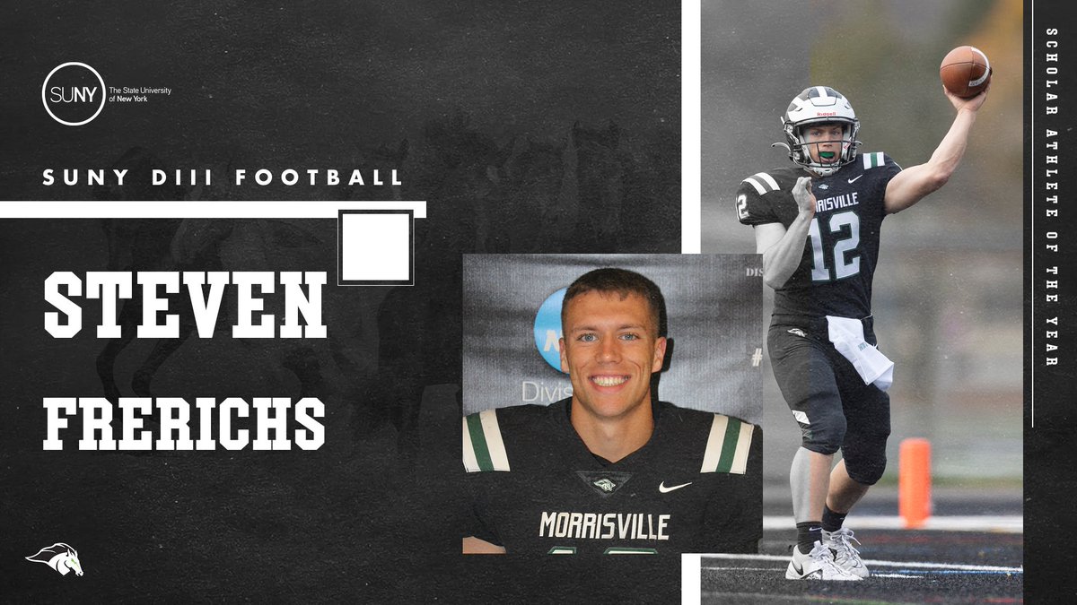 Morrisville Mustang Athletics (@mscmustangs) on Twitter photo Congratulations to Steven Frerichs, who has been named SUNY DIII Football Scholar-Athlete of the Year #RunAsOne
Read more at morrisvillemustangs.com Congratulations to Steven Frerichs, who has been named SUNY DIII Football Scholar-Athlete of the Year #RunAsOne
Read more at morrisvillemustangs.com
