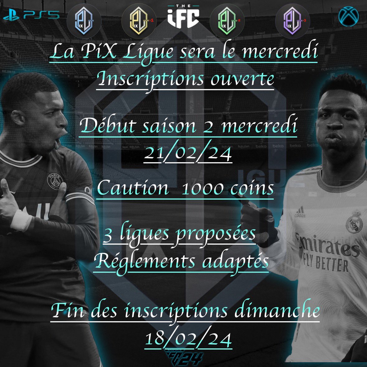 <a href="/DROMELTEAM7/">Dromel Team</a> <a href="/VirtualSoccerA/">Virtual Soccer Arena</a> <a href="/EProLeague11v11/">EPro League</a> <a href="/gramildinho/">Gramildinho</a> @NeoStar__ <a href="/PiX_Ne0/">PiX Ne0</a> <a href="/Baptiste_Sisco/">Baptiste Sisco</a> <a href="/OriginEternitY/">Origin EternitY</a> <a href="/TGP_Events_/">TGP EVENTS</a>