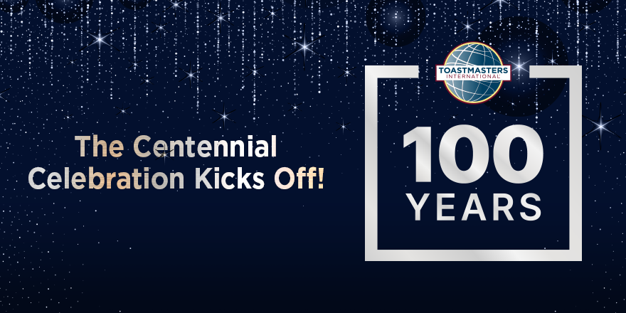 Did you know that October 22, 2024, marks the 100th anniversary of Toastmasters? 🎉

Get ready for a year of excitement through dazzling resources and limited-edition souvenirs. 

Start exploring now: toastmasters.org/100Years!
#Toastmasters100Years