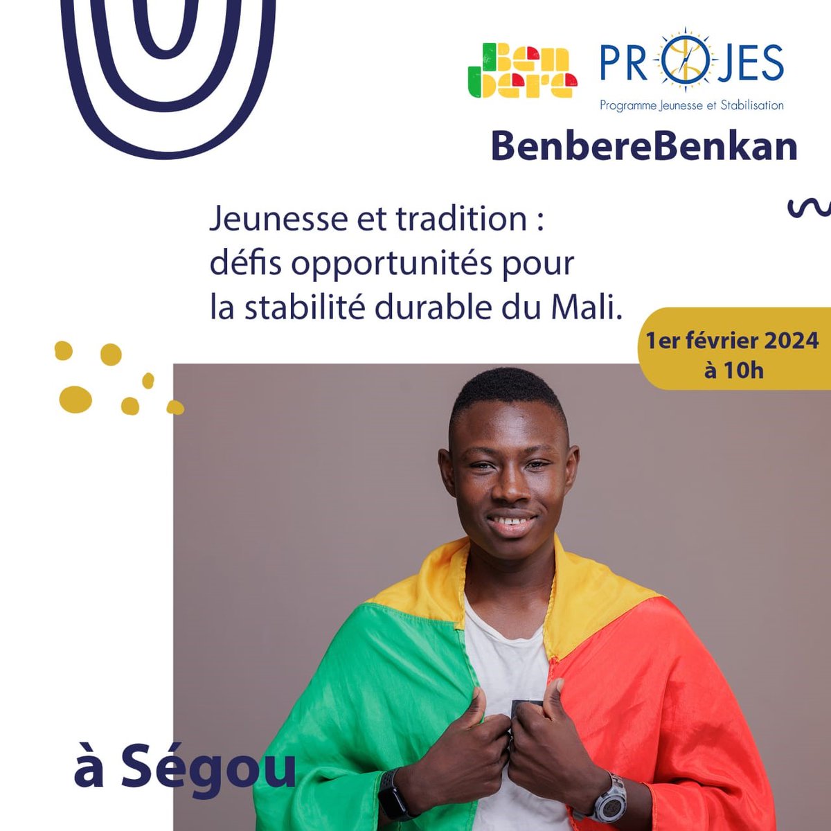 Participez à notre débat avec DoniBlog ce 01 Février 2024 à 10H00 sur le site du Festival sur le Niger à Ségou sur le thème: ''𝐉𝐞𝐮𝐧𝐞𝐬𝐬𝐞 𝐞𝐭 𝐓𝐫𝐚𝐝𝐢𝐭𝐢𝐨𝐧 : 𝐝𝐞́𝐟𝐢𝐬 𝐞𝐭 𝐨𝐩𝐩𝐨𝐫𝐭𝐮𝐧𝐢𝐭𝐞́𝐬 𝐩𝐨𝐮𝐫 𝐥𝐚 𝐬𝐭𝐚𝐛𝐢𝐥𝐢𝐭𝐞́ 𝐝𝐮𝐫𝐚𝐛𝐥𝐞 𝐝𝐮 𝐌𝐚𝐥𝐢''.