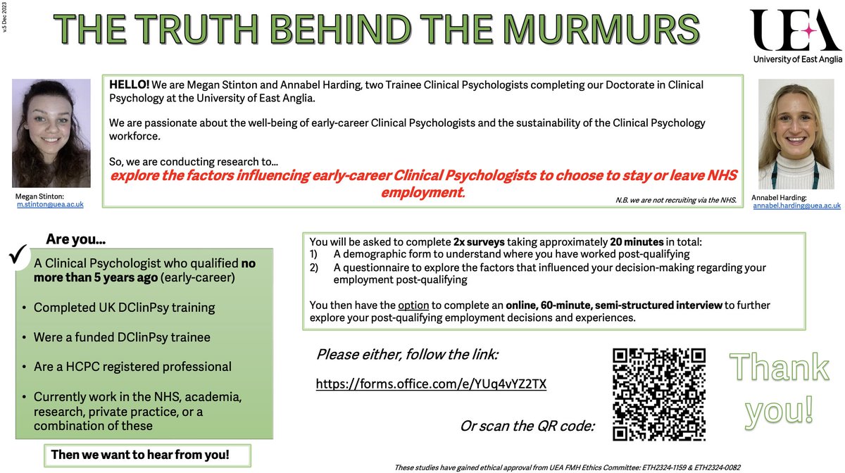 ECCP_research's tweet photo. Check out this important research exploring experiences of early career CPs happening @UEA_ClinPsyD w/ @ParkeSheryl @Jinnie_Ooi 

@SotonDClinPsych @uom_clinpsy @DClinPsySWales @LancsDClinPsy @DclinpsyUh @UoSPsychD @DClinPsyLiv @oxicpt @KingsDClinPsy 

➡️https://t.co/VDjzvvnvae https://t.co/lI7US1xGZy