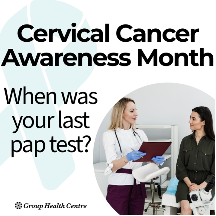 GHC_SSM's tweet photo. #Didyouknow cervical cancer is almost 100% preventable with regular pap tests? On this #CervicalCancerAwarenessMonth, we want to remind you of our newly reformed Pap Clinic. The clinic is offered to GHC patients through a physician referral. Call 705-759-5613 for more info. https://t.co/pO2X1WvFpT