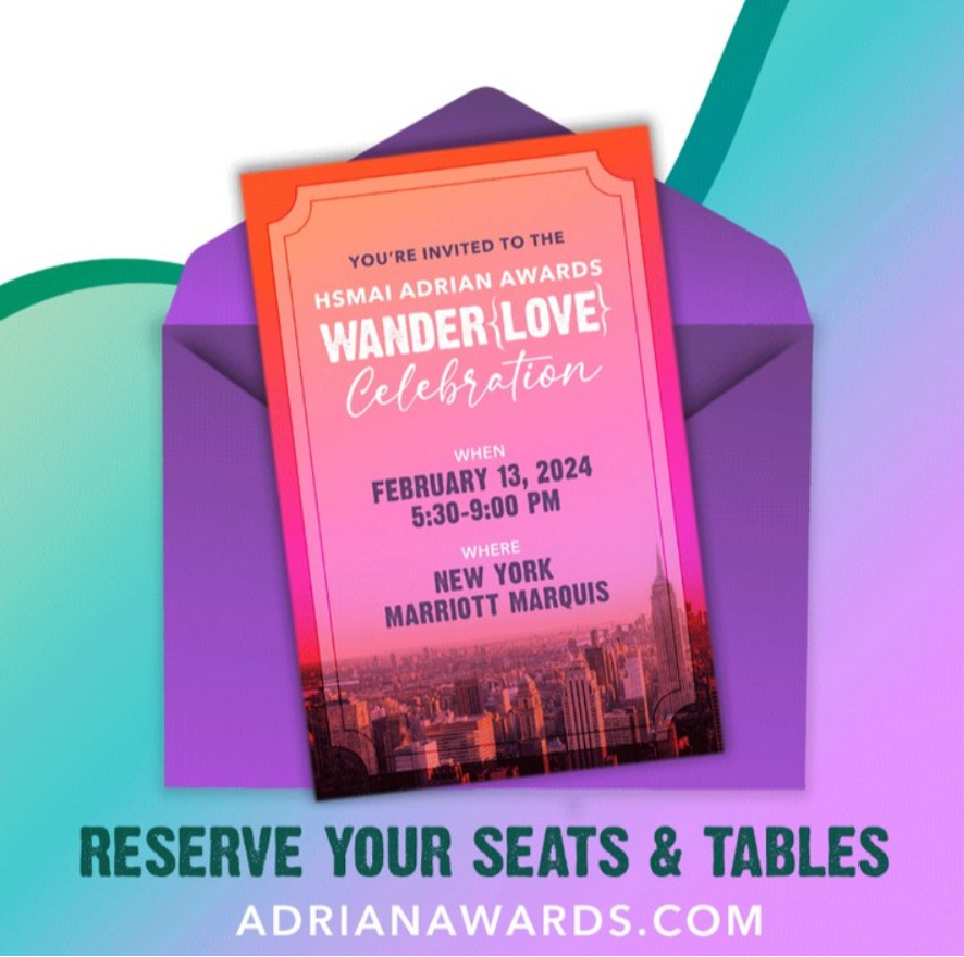 Only two more weeks until the Adrian Awards! New York City’s Marriott Marquis will be buzzing on Feb. 13.
Seats and tables are going fast! Reserve yours today!
adrianawards.hsmai.org/celebration/
#HSMAI #AdrianAwards #hospitalityawards #travelmarketing