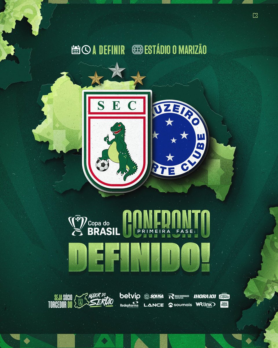 O <a href="/Cruzeiro/">Cruzeiro 🦊</a> cabuloso vem até a Bombonera do Sertão enfrentar o Dino pela <a href="/CopaDoBrasilCBF/">Copa do Brasil</a> !! 🌵☀️