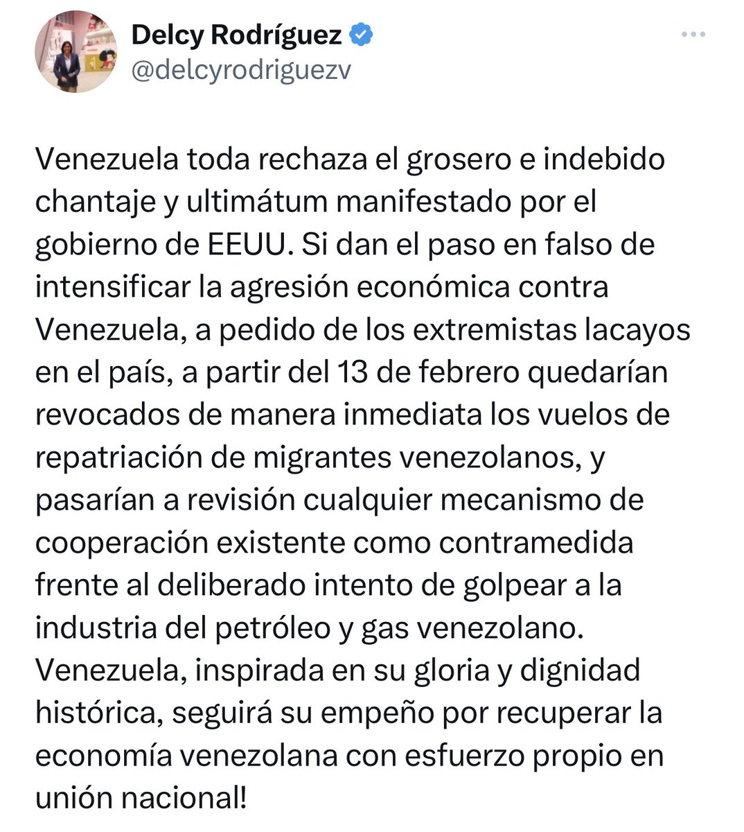 El régimen chavista ha generado la mayor crisis migratoria del hemisferio: 8 millones de hermanos venezolanos han tenido que salir de nuestra tierra en busca de un mejor futuro. 

EE.UU. levantó las sanciones petroleras en apoyo al Acuerdo de Barbados.

Y luego de patear el