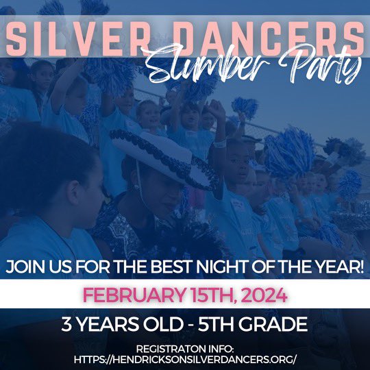 silverdancers's tweet photo. The Silver Dancer Slumber Party is BACK!! On February 15th, from 5:30 - 7:30 pm anyone ages 3yrs. - 5th grade are invited to hang out with the Silver Dancers and enjoy a night full of games, Just Dance, and more! Don’t wait to register! Can’t wait to see your kiddos there! 🩷🧸🫧 https://t.co/Ifea3W6xFy