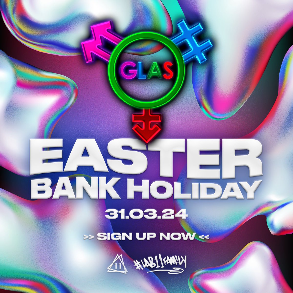 There’s Bank Holiday raves & then there’s GLAS Bank Holiday raves..The BIGGEST, BADDEST & MADDEST Bank Holiday party is back this Easter 👀🐣🔥 Tickets go live on Thursday 01st Feb at 10am via Skiddle! Sign up. 👉🪧✍️ skiddle.com/e/37388834 #GLAS #EasterRave #LAB11