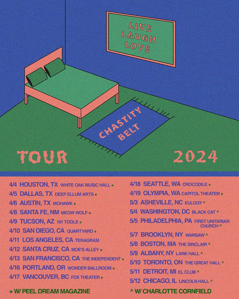 Very stoked to announce we will be opening for @CHAST1TYBELT on tour this April 4-19!! Tickets in bio 💕