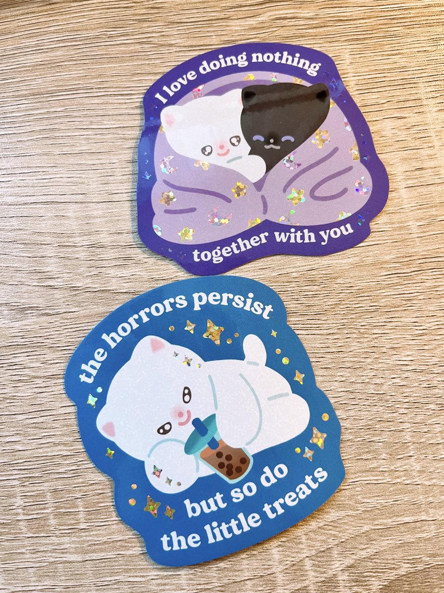 maobabie's tweet photo. I made some more glitter stickers :3 https://t.co/DORhihCOMP