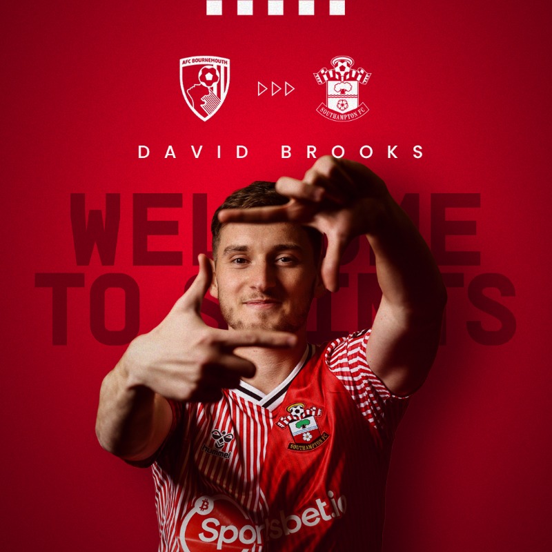 SouthamptonFC's tweet photo. South coast switch ↔️

#SaintsFC has completed the loan signing of @DRBrooks15 from #AFCB: