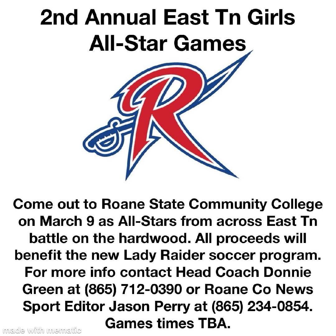 Looking forward to our first RSCC Lady Raiders Soccer fundraiser on March 9.  Some of the best girls HS basketball players in the East Tennessee and surrounding areas will be battling it out on the hardwood at our beautiful campus.