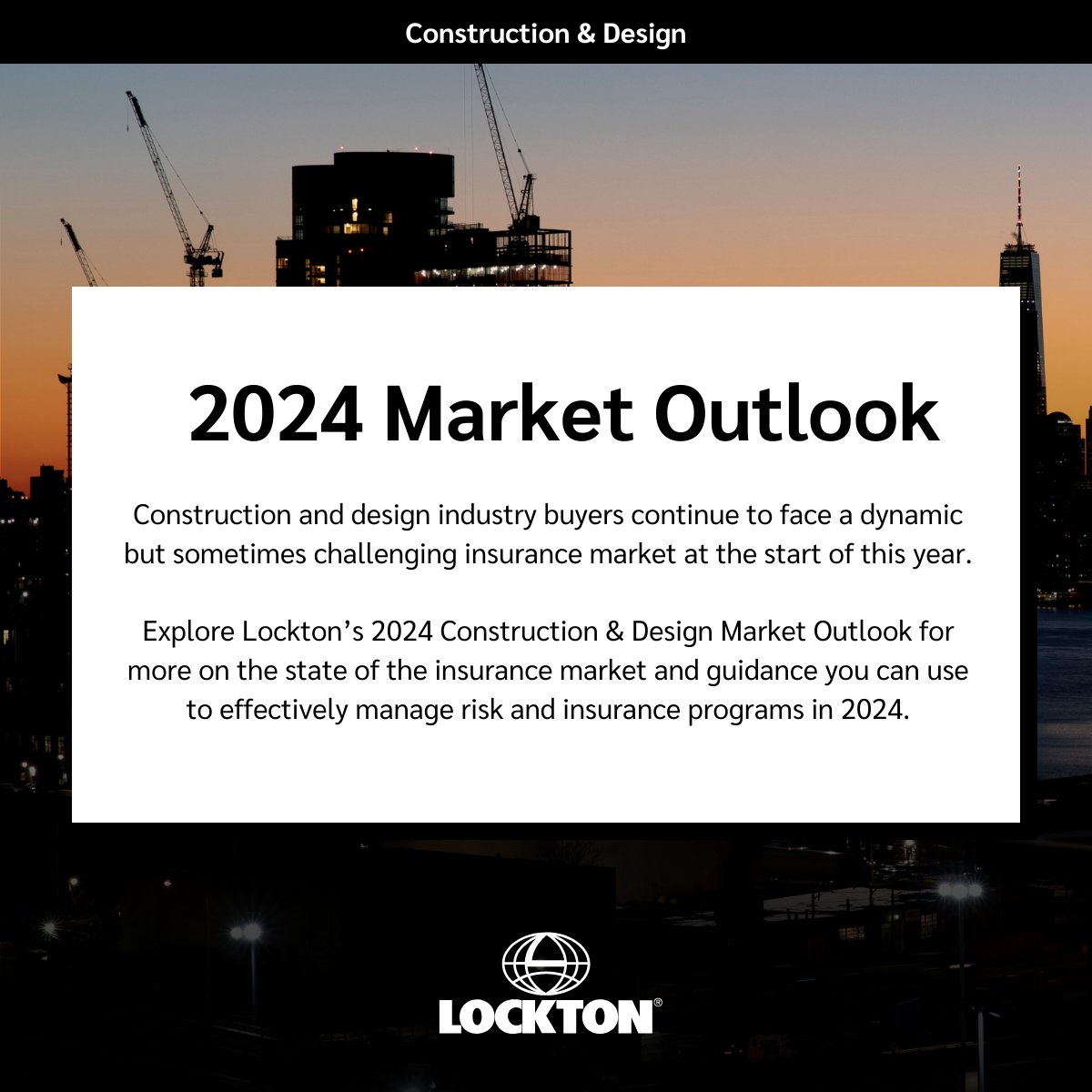 Lockton’s 2024 Construction & Design Market Outlook is here! Learn more about the construction and design insurance market and guidance on how you can effectively manage risk and insurance programs in the year ahead. global.lockton.com/us/en/news-ins…