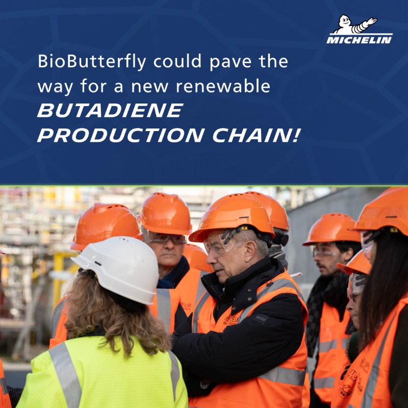 MichelinNews's tweet photo. 🌱 Michelin, @IFPENinnovation & Axens open the first industrial demonstrator for biobased butadiene production in 🇫🇷. The #BioButterfly project, supported by @ademe, develops a butadiene production process 👇
