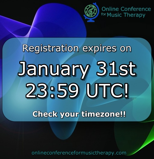 _OCMT's tweet image. The clock is ticking! Register now before the registration period expires!
onlineconferenceformusictherapy.com/register/

#ocmt24 #onlineconferenceformusictherapy #musictherapy #musictherapyconference #musictherapist #musictherapystudent #musictherapyintern #musictherapyresearch #musictherapypractice