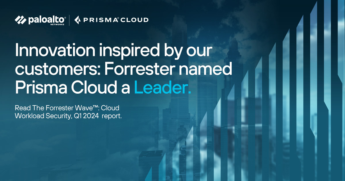 prisma_cloud's tweet photo. We’ve been named a Leader in Cloud Workload Security, thanks to @Forrester 🩵

And, according to the Forrester report, "Palo Alto Networks has a large mindshare with end users and competitors." 

See why. https://t.co/Rshi6hVLRP

#ForresterWave #CWS #CloudSecurity https://t.co/4SPRS5C3mx