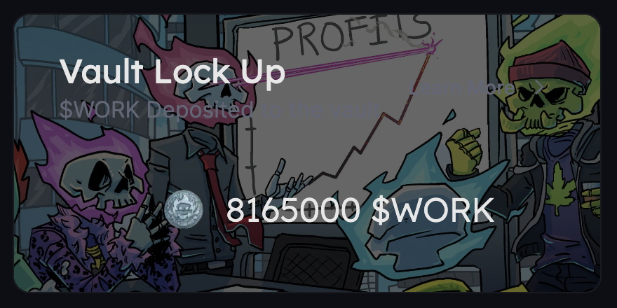 110,000 ADA / 8.15M $WORK locked in the vault 🔐 

Registration closes in 28 hours from now 🔔

10,000 $WORK earns 5%  💰
25,000 $WORK earns 10%  💰💰
100,000 $WORK earns 20%  💰💰💰
250,000 $WORK earns 40% 💰💰💰💰

Rewards claimable 31st April 📅