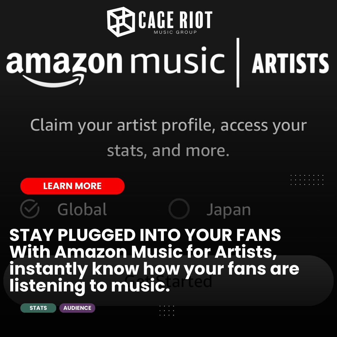 Head to the Amazon Music for Artists app or artists.amazon.com #cageriot