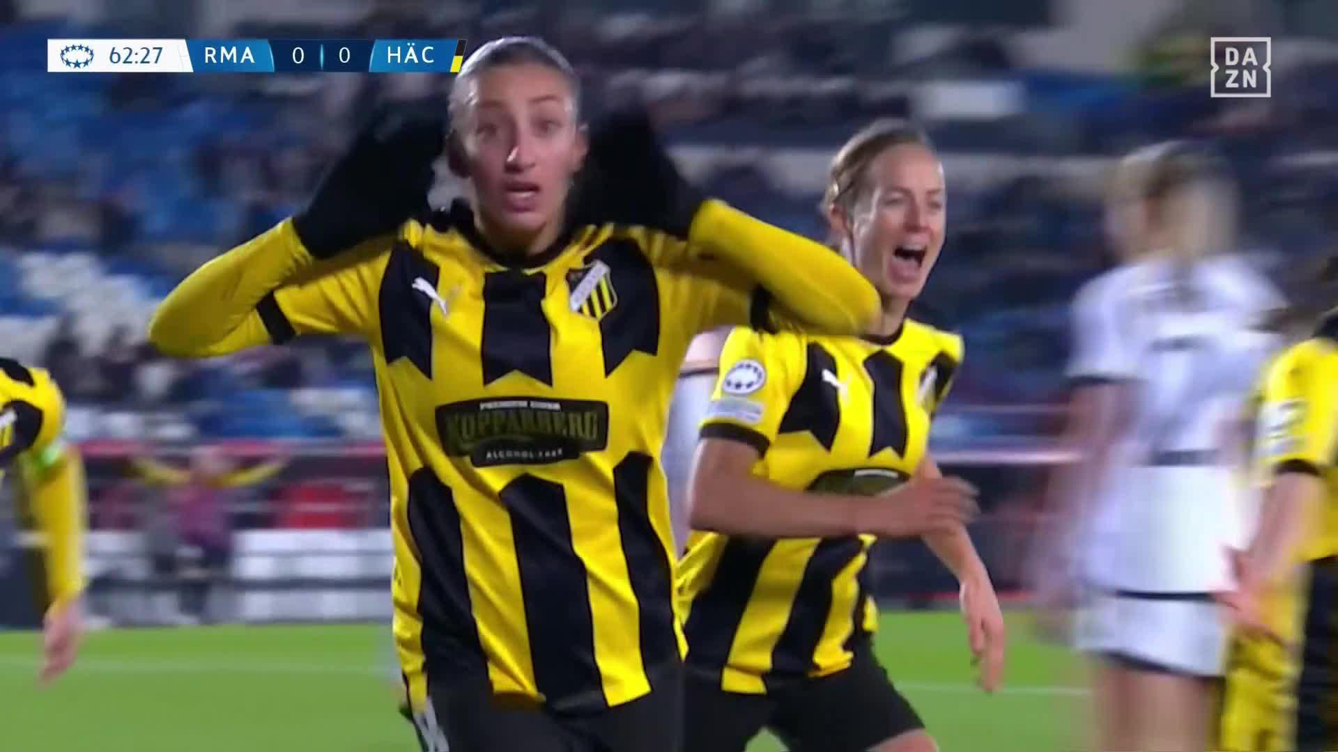 HACKEN TAKE THE LEAD!! 💥Rusul Kafaji finishes the move with a bullet header.  😮‍💨Watch the UWCL LIVE for FREE on DAZN 👉  #UWCLonDAZN