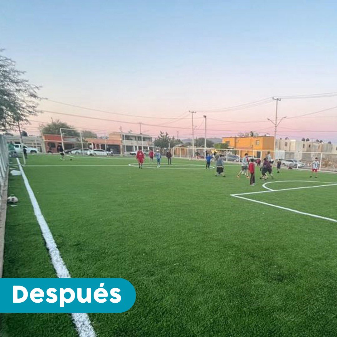 Las canchas de Norberto Ortega y Dunas lucen así de bonitas gracias a el trabajo en conjunto de la comunidad y empresas como Vip Market y Fanosa que apuestan por mejorar espacios para que niños y niñas disfruten de una cancha o parque en buen estado ✨