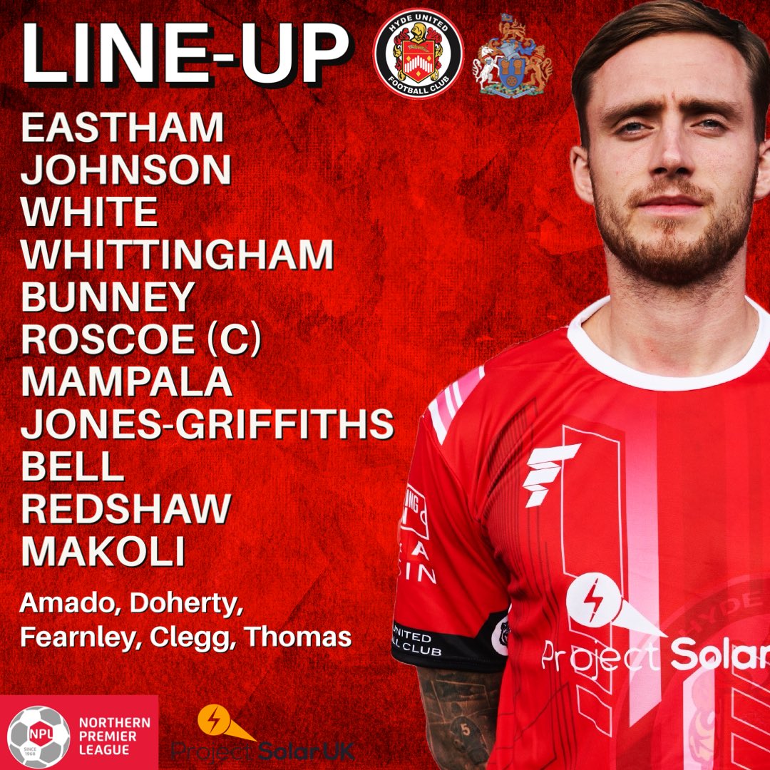 hydeunited's tweet photo. TEAM NEWS - Here is how we lineup against @altrinchamfc in the @Cheshire_FA Senior Cup 

#TigersHyde #OneClub https://t.co/LlxP2ZXyAj