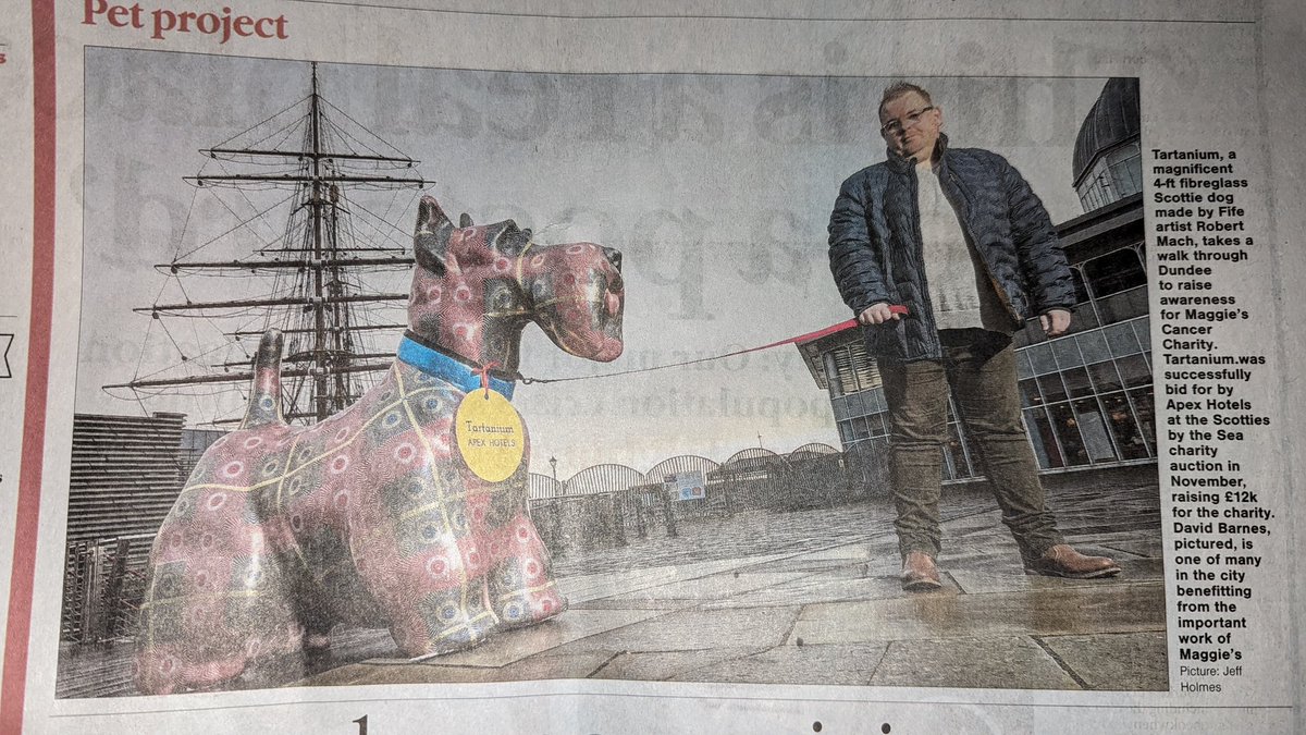 Barnsey (@officialbarnsey) on Twitter photo Also, I was in the local newspaper, the Courier, today & 2 national papers, The Herald & The National yesterday! ๐คฃ๐คฃ
They were taken last week for the <a href="/ApexHotels/">Apex Hotels</a>, with Tartanium, the Scottie dog they bought at the Auction, which will stay at the Dundee Apex Hotel! ๐ด๓ ง๓ ข๓ ณ๓ ฃ๓ ด๓ ฟ Also, I was in the local newspaper, the Courier, today & 2 national papers, The Herald & The National yesterday! ๐คฃ๐คฃ
They were taken last week for the <a href="/ApexHotels/">Apex Hotels</a>, with Tartanium, the Scottie dog they bought at the Auction, which will stay at the Dundee Apex Hotel! ๐ด๓ ง๓ ข๓ ณ๓ ฃ๓ ด๓ ฟ