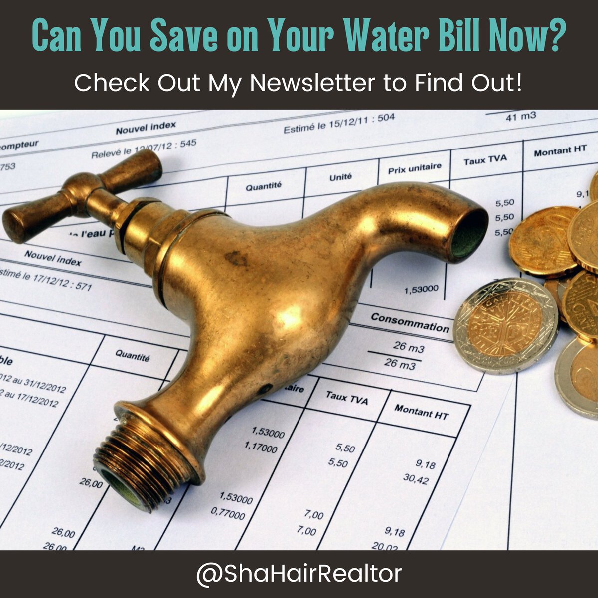 ShaHairRealtor's tweet photo. Can You Save on Your Water Now?
Check out my Newsletter to find out!
https://t.co/yYGpjNXzef
#water #waterbill #savemoney #savemoneytips #shahairrealtor #shasellsrealestate #DFW #billsbillsbills https://t.co/modpneCVnC