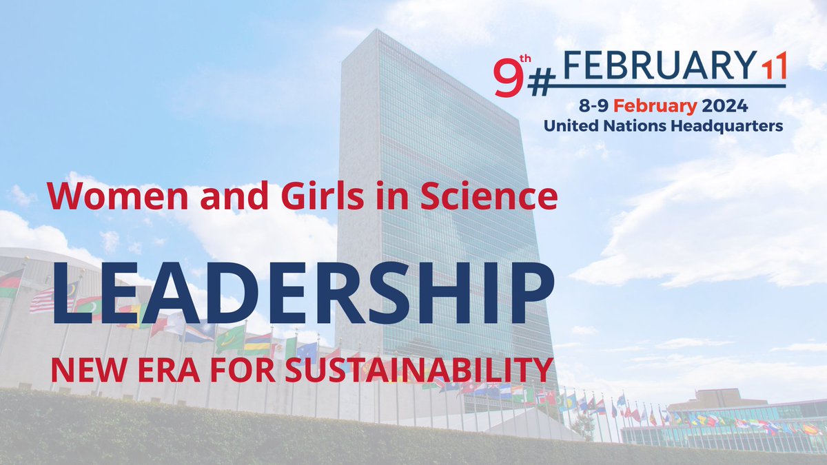 Join @RASITHQ in celebrating the 9th International Day of Women and Girls in Science Assembly, 2/8-9 at the @UN. The theme is “Women and Girls in Science Leadership, a New Era for Sustainability.” Register by January 31: womeninscienceday.org #WomeninScience @WomenScienceDay