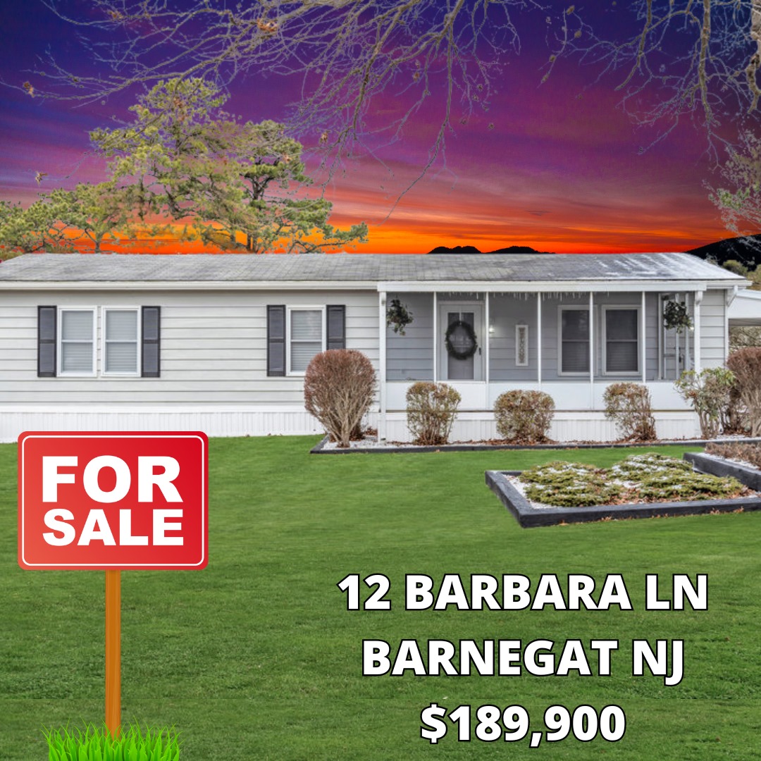 Hurry to see this 2-bed, 2-bath residence in Brighton at Barnegat (55+ community) at 12 Barbara Ln. Priced at $189,900. Contact me for showing! #RealEstate #HomesForSale #BarnegatHomesForSale #Barnegat #KarenStryker #KStrykerLBI #FSBO @kstrykerlbi homes.motioncitymedia.com/12barbaraln/?m…